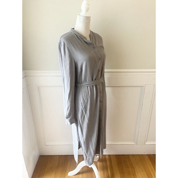 Hobbs London Womens Wool-Blend Belted Shirtdress 6 Taupe - Picture 2 of 5